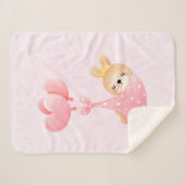 Cute Baby Bunny in een hartenbak Sherpa Deken (Voorkant (horizontaal))