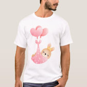 Cute Baby Bunny in een hartenbak T-shirt (Voorkant)
