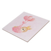 Cute Baby Bunny in een hartenbak Tegeltje (Zijkant)