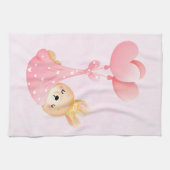 Cute Baby Bunny in een hartenbak Theedoek (Horizontaal)