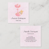 Cute Baby Bunny in een hartenbak Vierkante Visitekaartje (Voorkant / Achterkant)