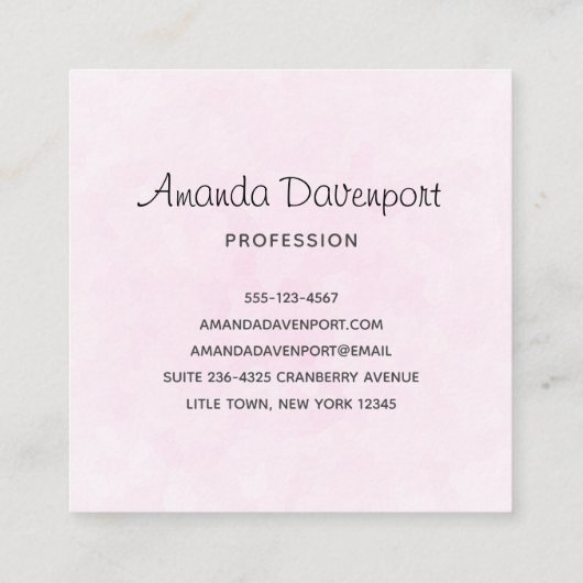 Cute Baby Bunny in een hartenbak Vierkante Visitekaartje (Achterkant)