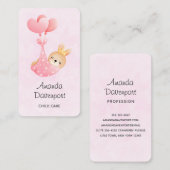 Cute Baby Bunny in een hartenbak Visitekaartje (Voorkant / Achterkant)