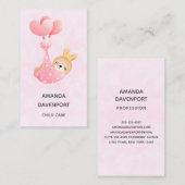 Cute Baby Bunny in een hartenbak Visitekaartje (Voorkant / Achterkant)