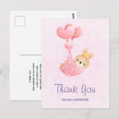 Cute Baby Bunny in een hartenband Dank je wel Briefkaart (Voorkant / Achterkant)