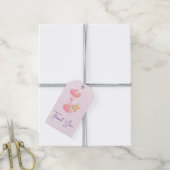 Cute Baby Bunny in een hartenband Dank je wel Cadeaulabel (Met Touw)