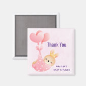 Cute Baby Bunny in een hartenband Dank je wel Magneet (Voorkant / Achterkant)