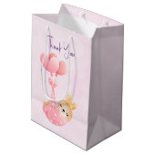 Cute Baby Bunny in een hartenband Dank je wel Medium Cadeauzakje (Achterkant Gekanteld)