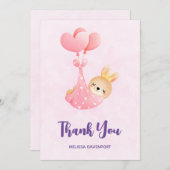 Cute Baby Bunny in een hartenband Hartelijk dank Bedankkaart (Voorkant / Achterkant)