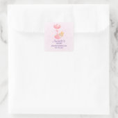 Cute Baby Bunny in een Heart Blanket Business Vierkante Sticker (Tas)