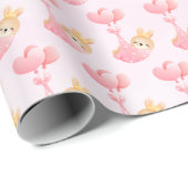 Cute Baby Bunny in een Heart Blanket Pattern Cadeaupapier (Rol Hoek)