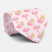 Cute Baby Bunny in een Heart Blanket Pattern Stropdas (Opgerold)