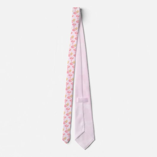 Cute Baby Bunny in een Heart Blanket Pattern Stropdas (Achterkant)