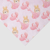 Cute Baby Bunny in een Heart Blanket Pattern Tissuepapier (Detail)