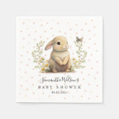Cute Baby Bunny met Butterfly Baby shower Napkins Servet (Voorkant)