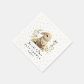 Cute Baby Bunny met Butterfly Baby shower Napkins Servet (Hoek)