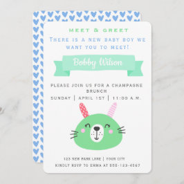 Cute Baby Bunny | Nieuwe baby ontmoeten en begroet Kaart