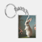 Cute Baby Bunny Portrait Sleutelhanger (Voorkant Links)