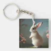 Cute Baby Bunny Portrait Sleutelhanger (Voorkant)