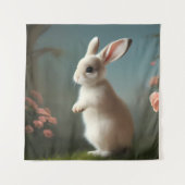Cute Baby Bunny Portrait Wandkleed (Voorkant)