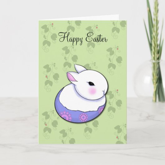Cute Baby Bunny Rabbit Easter Blessenaars Feestdagen Kaart (Voorkant)