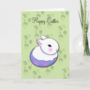 Cute Baby Bunny Rabbit Easter Blessenaars Feestdagen Kaart