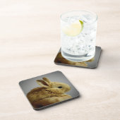 Cute Baby Bunny Rabbit in Hand Bier Onderzetter (Rechterzijde)