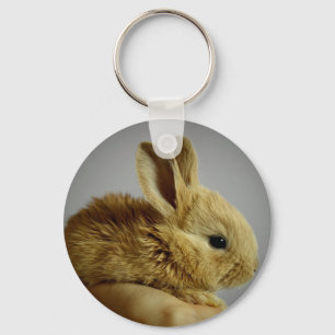 Cute Baby Bunny Rabbit in Hand Sleutelhanger