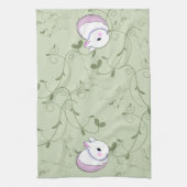 Cute Baby Bunny Rabbit Pasen Theedoek (Verticaal)