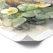 Cute Baby Bunny Rabbit Waterverf Poster (Hoek)