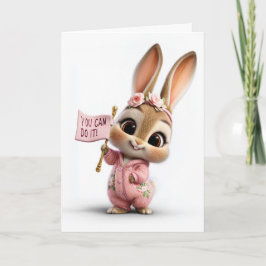 Cute Baby Bunny With Rose Crown Encouragement Kaart