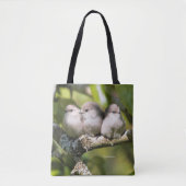 Cute Baby Bushtit Songbird in de perenboom Tote Bag (Voorkant)