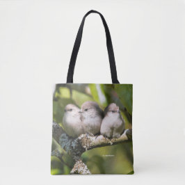 Cute Baby Bushtit Songbird in de perenboom Tote Bag