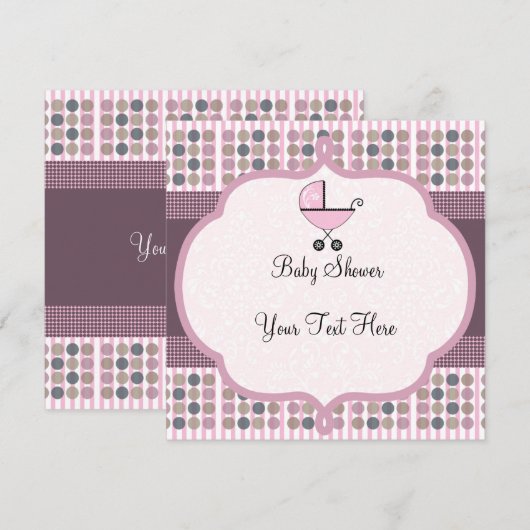 Cute Baby Carriage Invision Kaart (Voorkant / Achterkant)