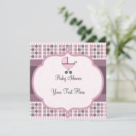 Cute Baby Carriage Invision Kaart (Staand voorkant)