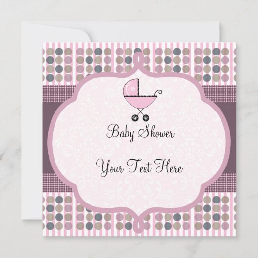 Cute Baby Carriage Invision Kaart (Voorkant)