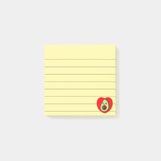 Cute Baby Cartoon Avocado in Red Heart, 3x3 Post-it® Notes (Voorkant)