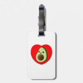 Cute Baby Cartoon Avocado in Red Heart Bagagelabel (Achterkant verticaal)