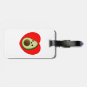 Cute Baby Cartoon Avocado in Red Heart Bagagelabel (Achterkant horizontaal)