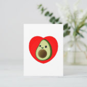 Cute Baby Cartoon Avocado in Red Heart Briefkaart (Staand voorkant)