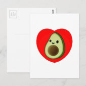 Cute Baby Cartoon Avocado in Red Heart Briefkaart (Voorkant / Achterkant)