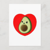 Cute Baby Cartoon Avocado in Red Heart Briefkaart (Voorkant)