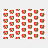 Cute Baby Cartoon Avocado in Red Heart Inpakpapier Vel (Voorkant)