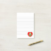 Cute Baby Cartoon Avocado in Red Heart Post-it® Notes (Op bureau)