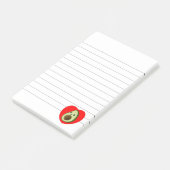 Cute Baby Cartoon Avocado in Red Heart Post-it® Notes (Schuin)