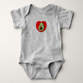 Cute Baby Cartoon Avocado in Red Heart Romper (Voorkant)