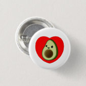 Cute Baby Cartoon Avocado in Red Heart Ronde Button 3,2 Cm (Voorkant /achterkant)
