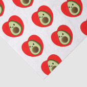 Cute Baby Cartoon Avocado in Red Heart Tissuepapier (Detail)