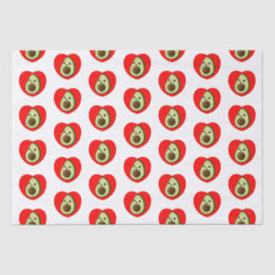 Cute Baby Cartoon Avocado in Red Heart Tissuepapier