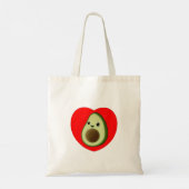 Cute Baby Cartoon Avocado in Red Heart Tote Bag (Achterkant)